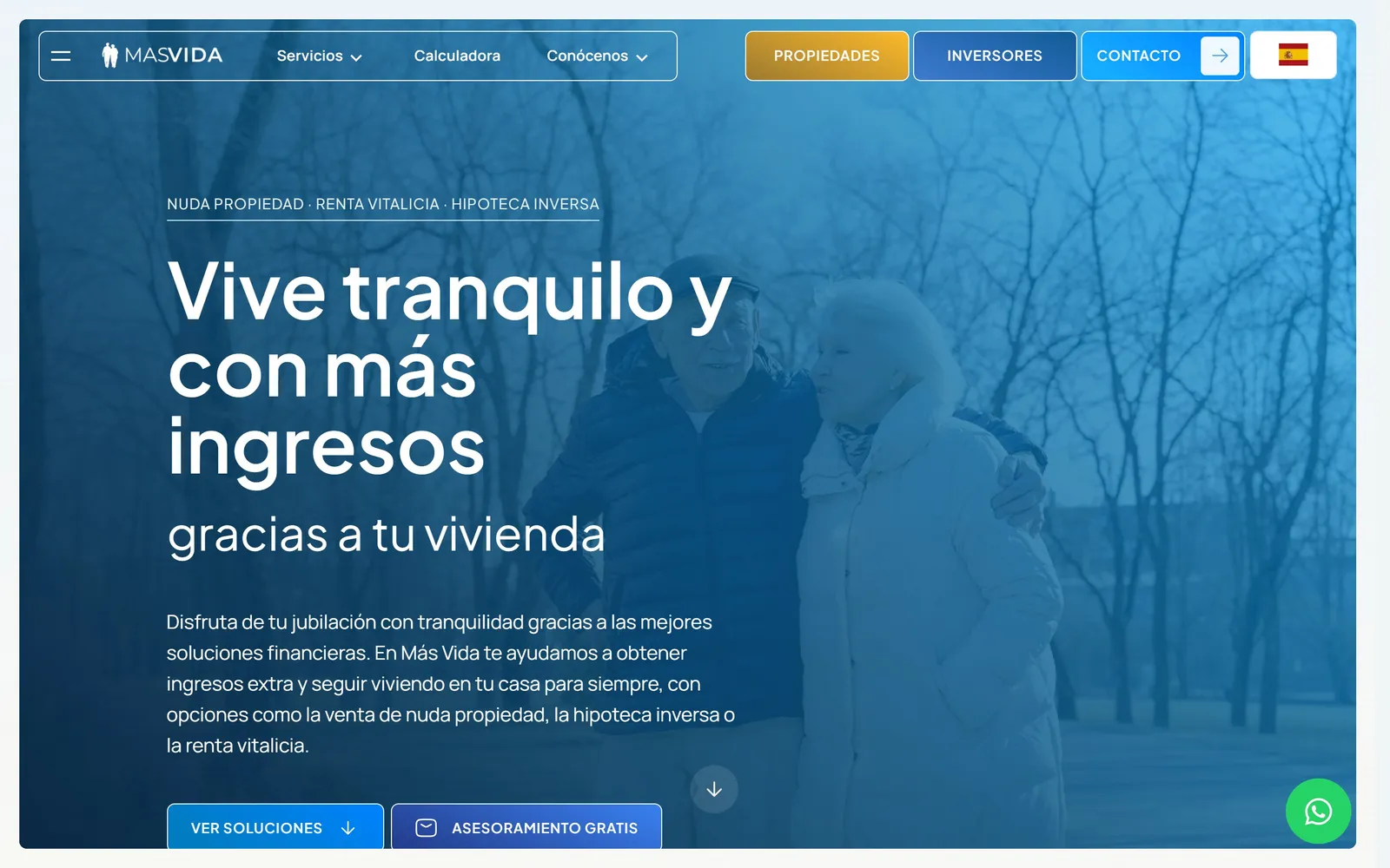 Web de Aún Más Vida, diseñada por Índole