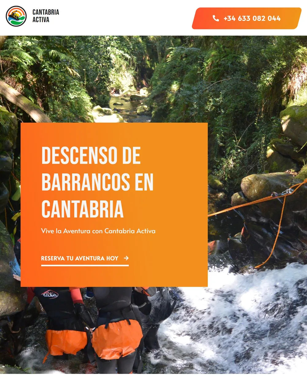 Web de Barrancos en Cantabria en la tableta