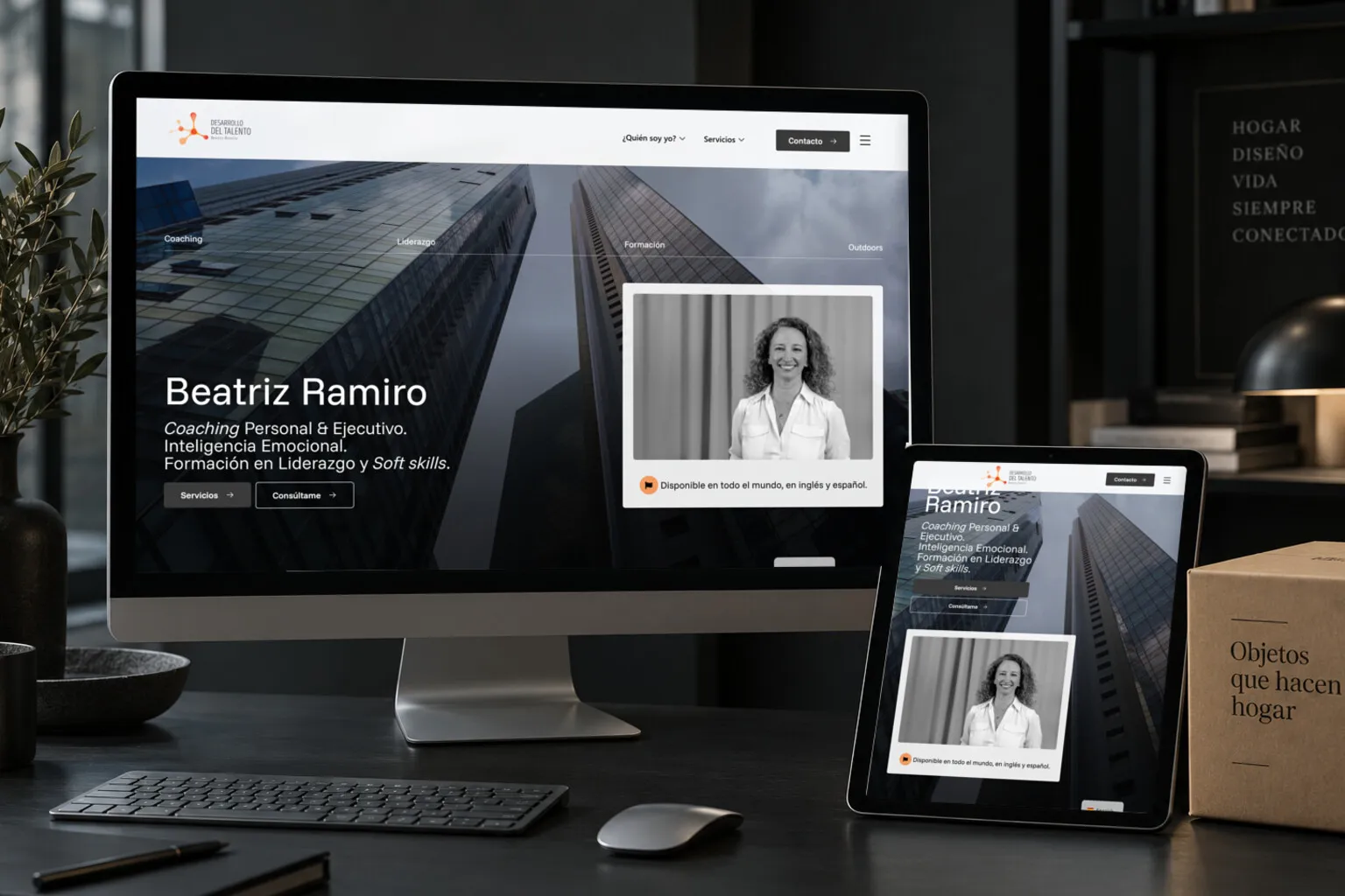 La web de Beatriz Ramiro en varias pantallas