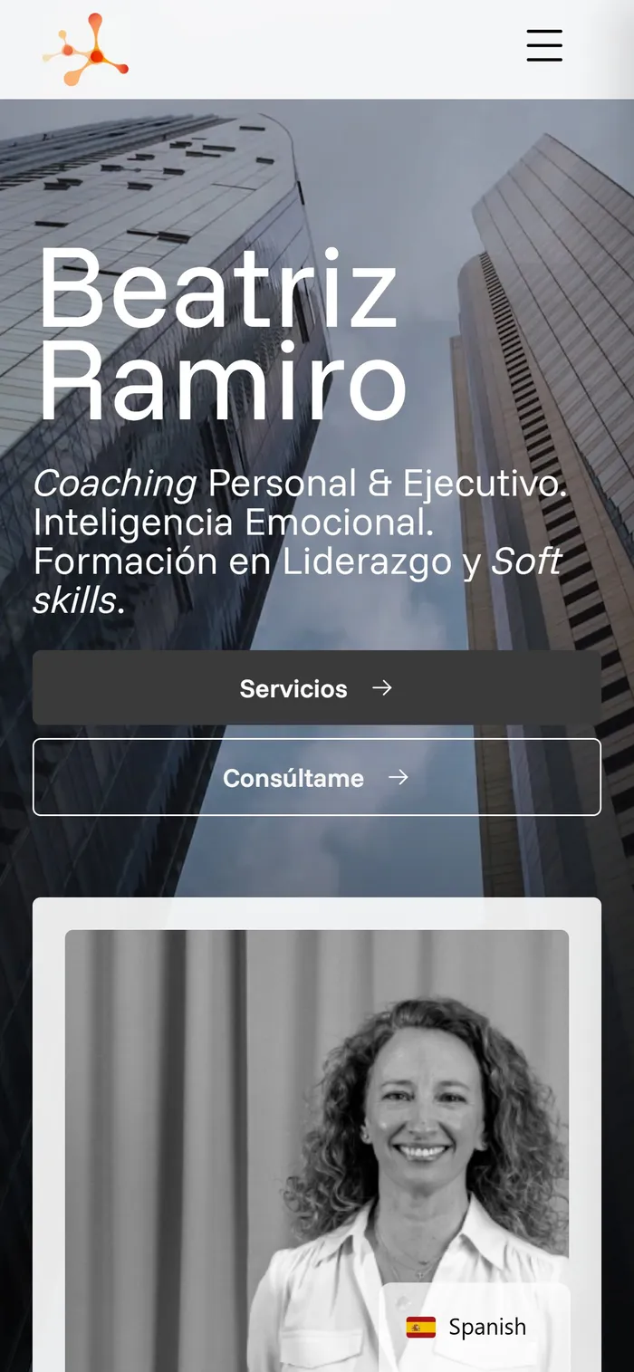 Web de Beatriz Ramiro en el móvil