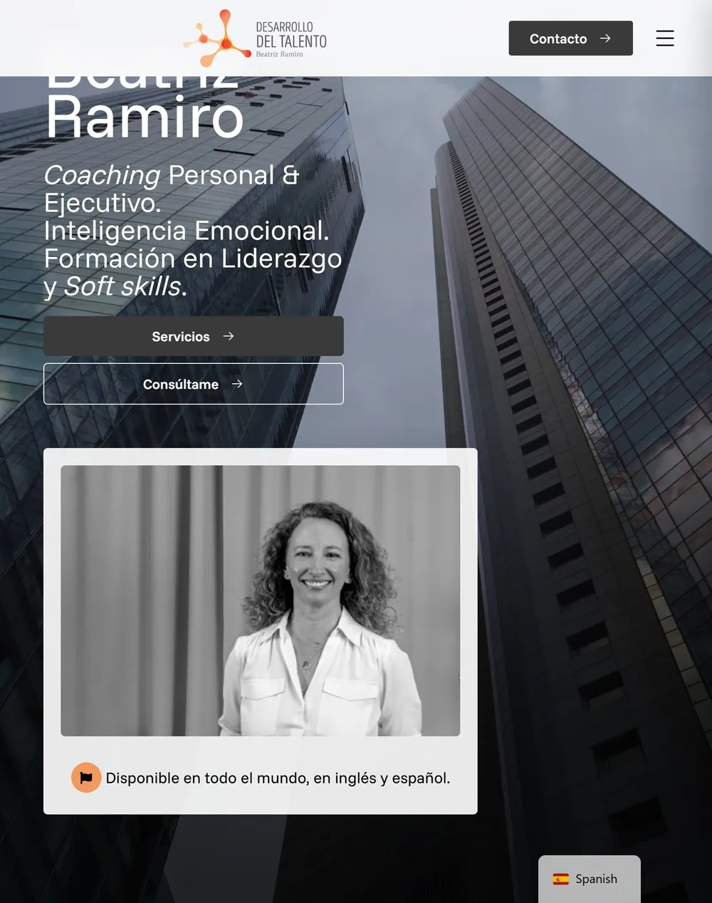 Web de Beatriz Ramiro en la tableta