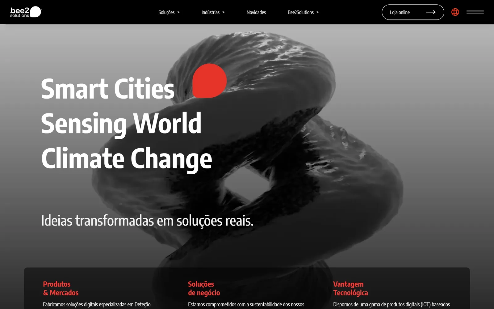 Web de BEE2 Solutions, diseñada por Índole