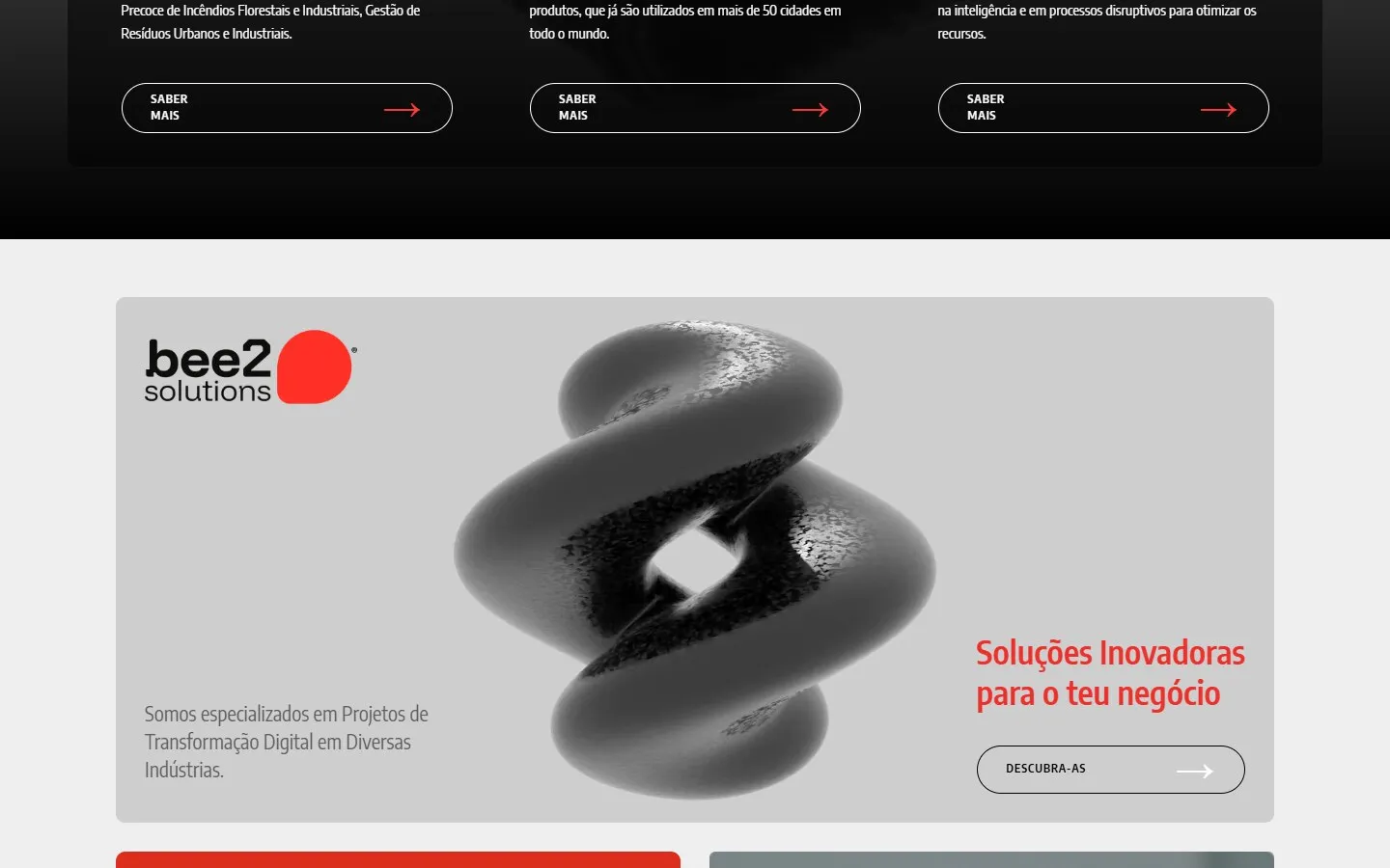 Una sección de la web de BEE2 Solutions