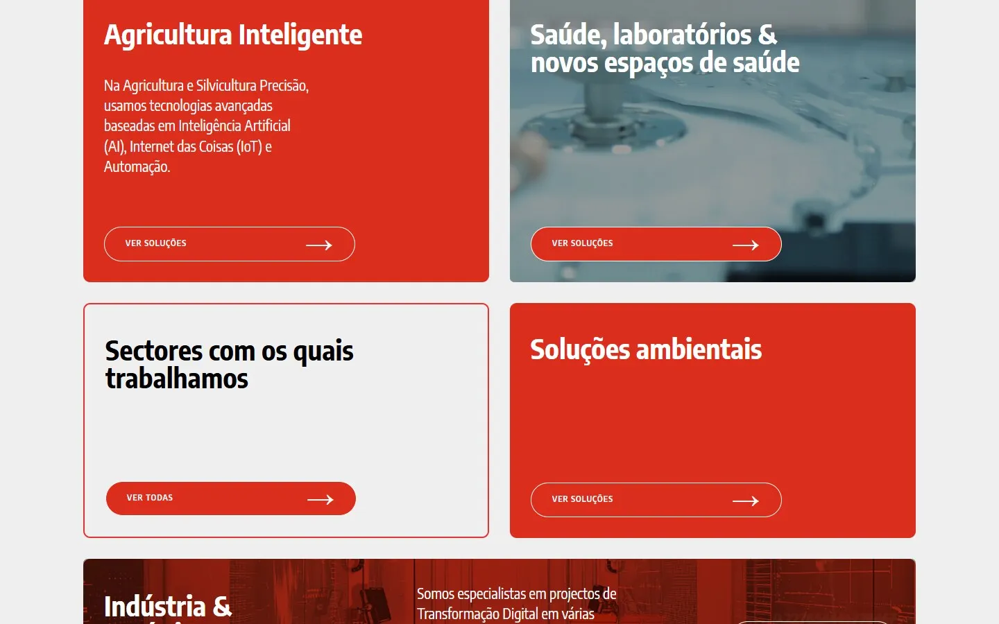 Otra sección de la web de BEE2 Solutions
