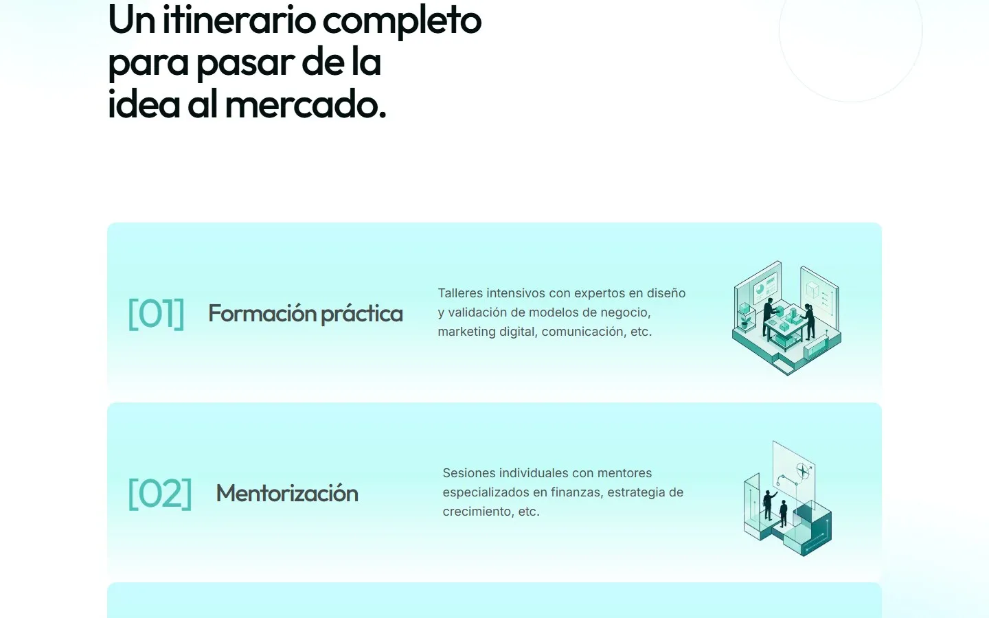 Otra sección de la web de BEST · Besaya Startups