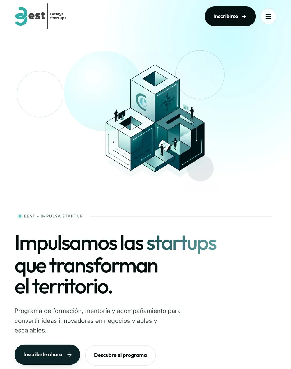 Web de BEST · Besaya Startups en la tableta