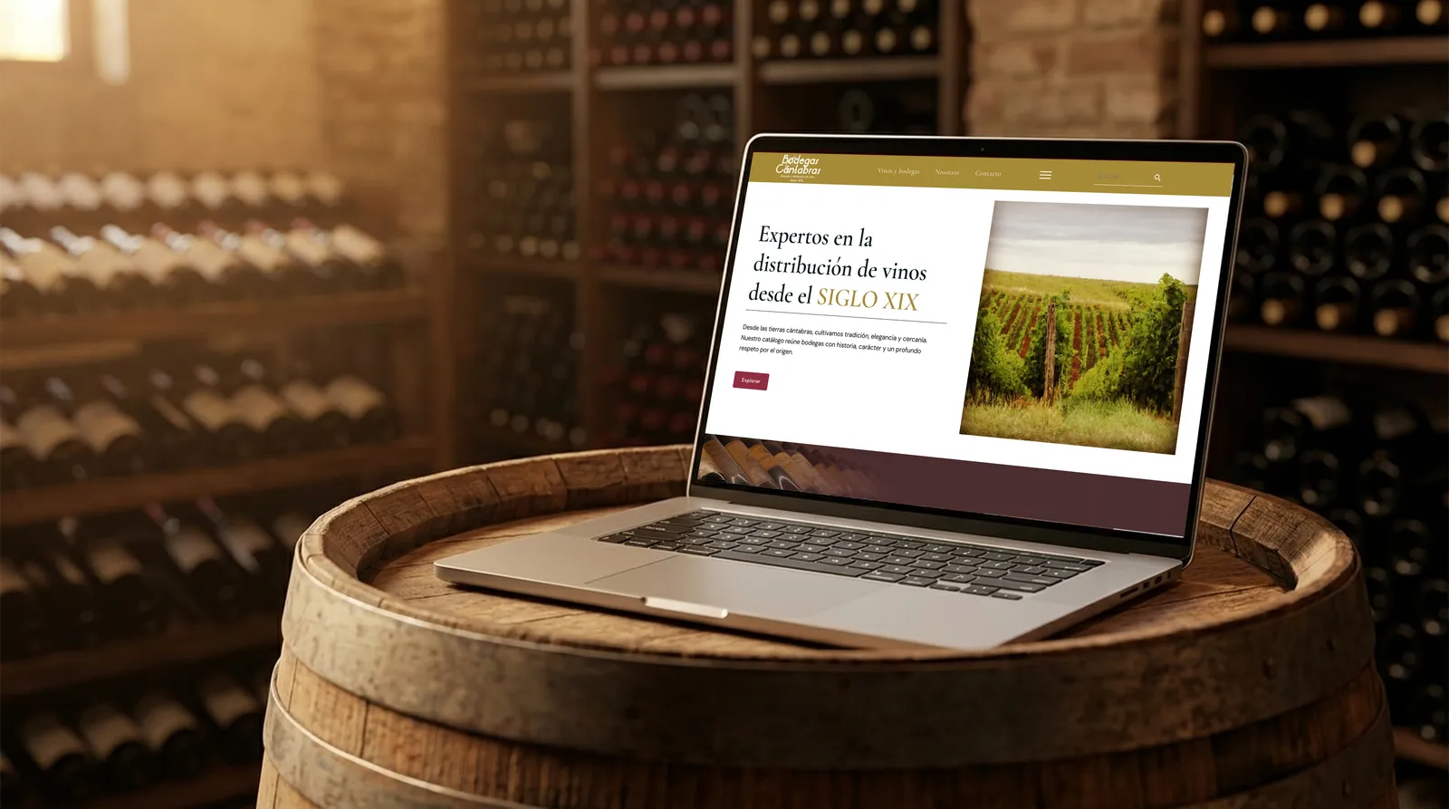 Web de Bodegas Cántabras, diseñada por Índole