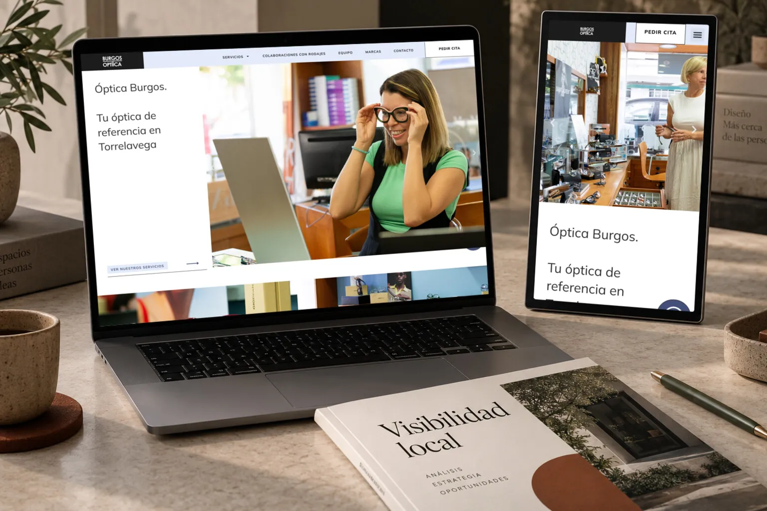 La web de Óptica Burgos en varias pantallas