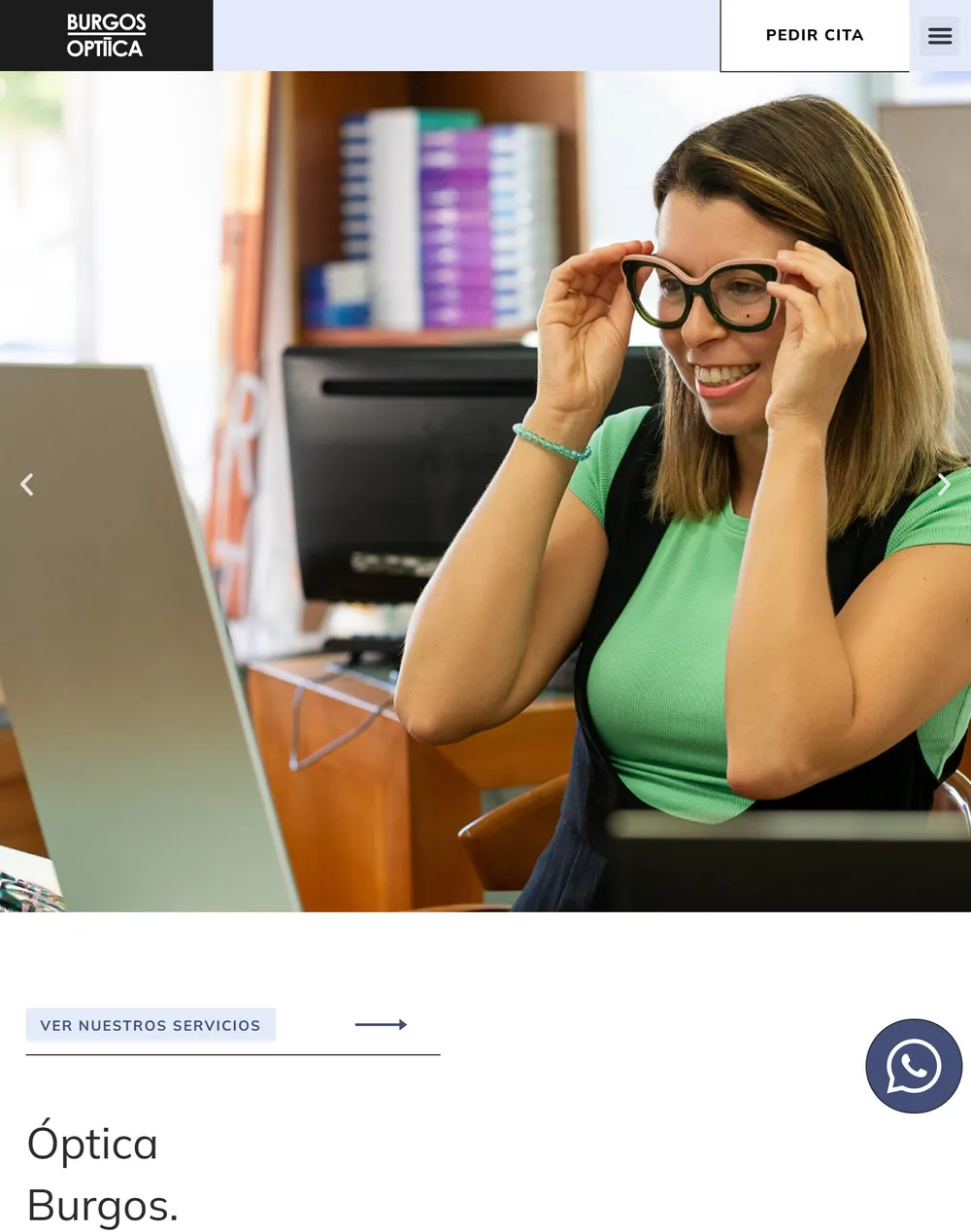 Web de Óptica Burgos en la tableta