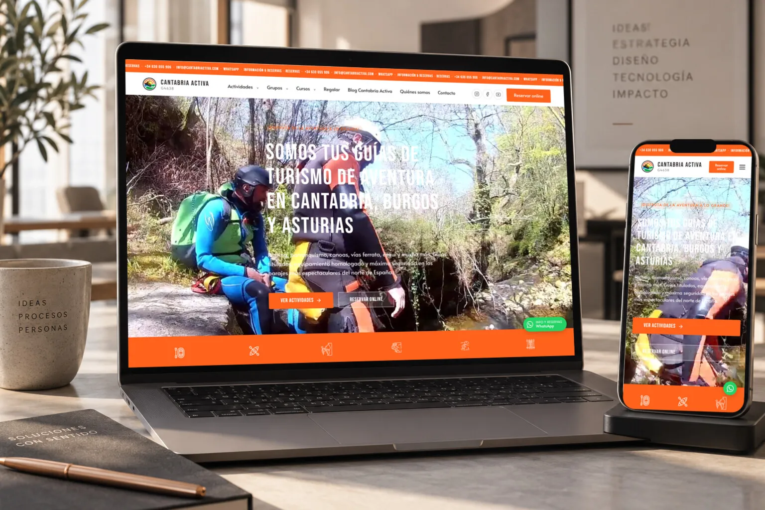 La web de Cantabria Activa en varias pantallas