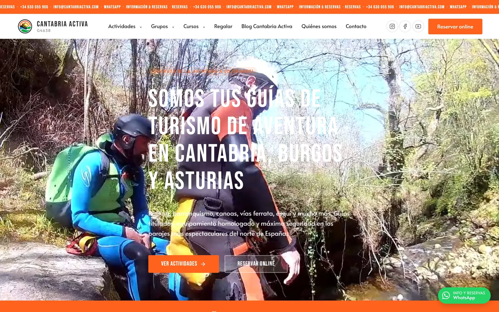 Web de Cantabria Activa, diseñada por Índole