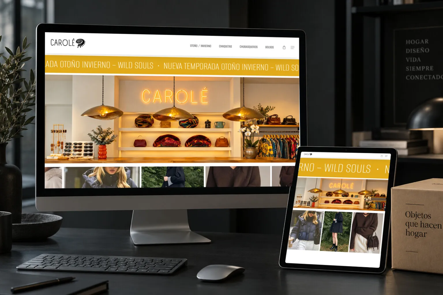 La web de Carolé en varias pantallas
