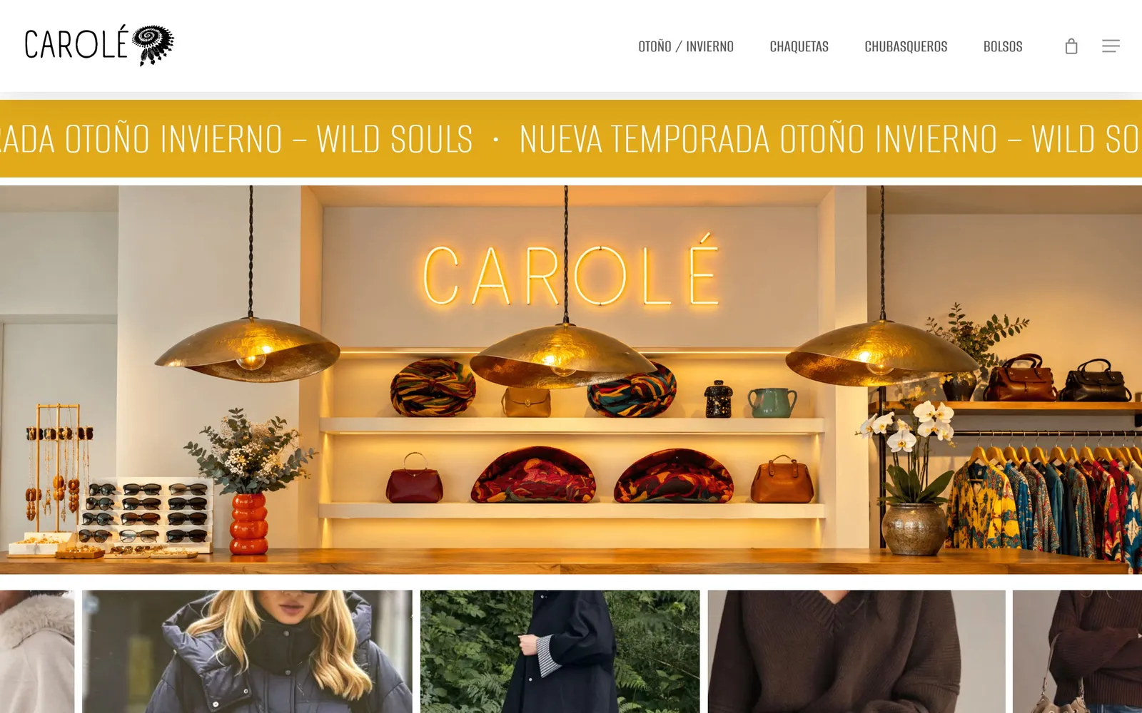 Web de Carolé, diseñada por Índole