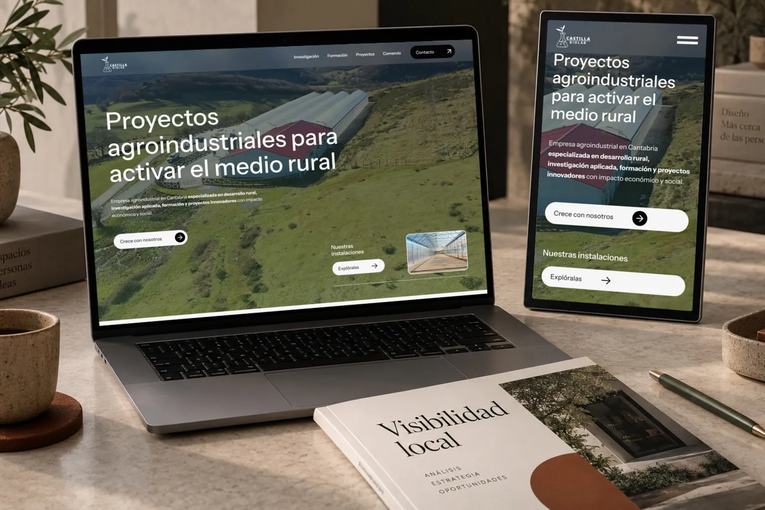 La web de Castilla Bio Lab en varias pantallas