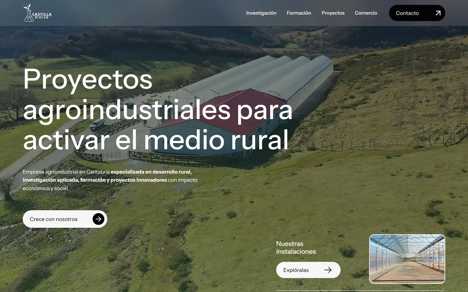 Web de Castilla Bio Lab, diseñada por Índole