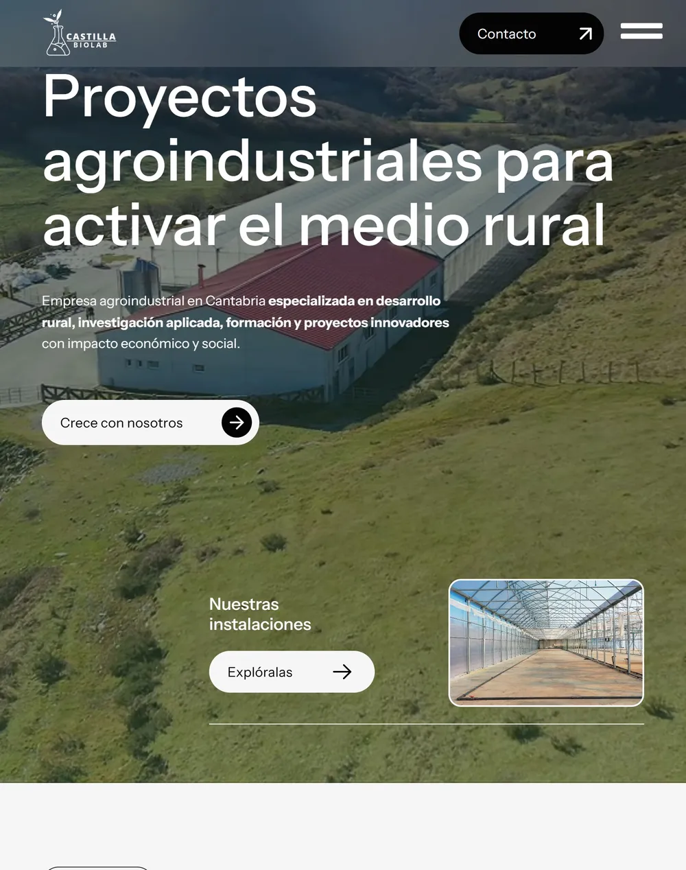 Web de Castilla Bio Lab en la tableta