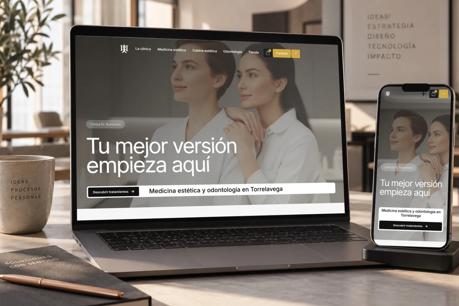 La web de Clínica Dr. Rumoroso en varias pantallas