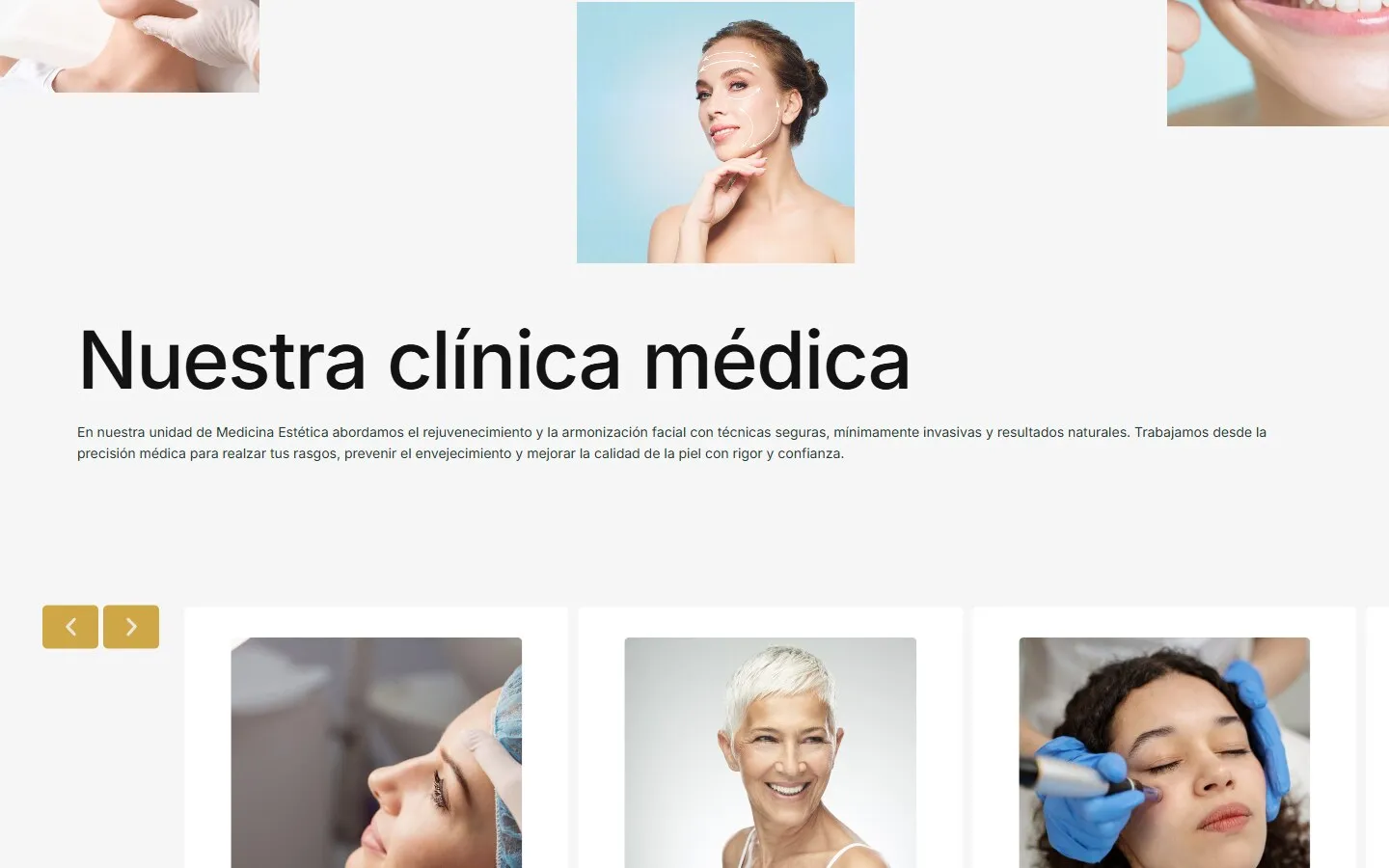 Otra sección de la web de Clínica Dr. Rumoroso