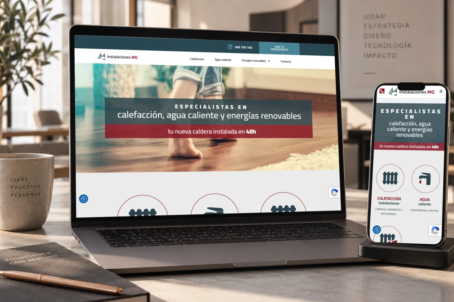 La web de Fontanería Santander en varias pantallas