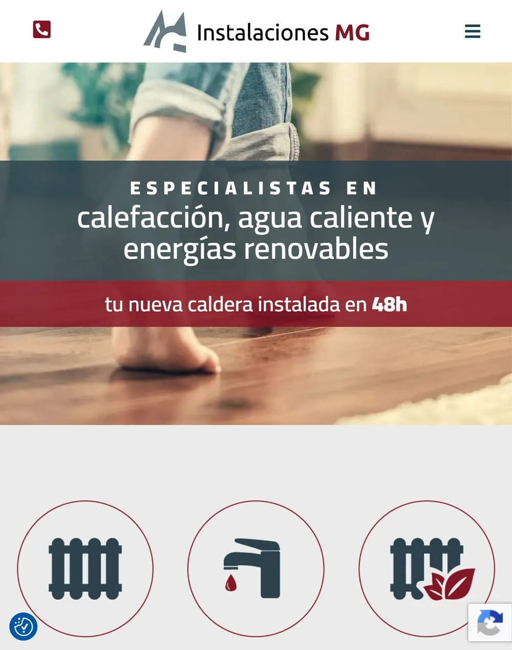 Web de Fontanería Santander en la tableta