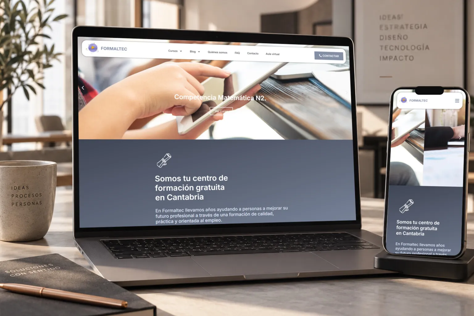 La web de Formaltec en varias pantallas