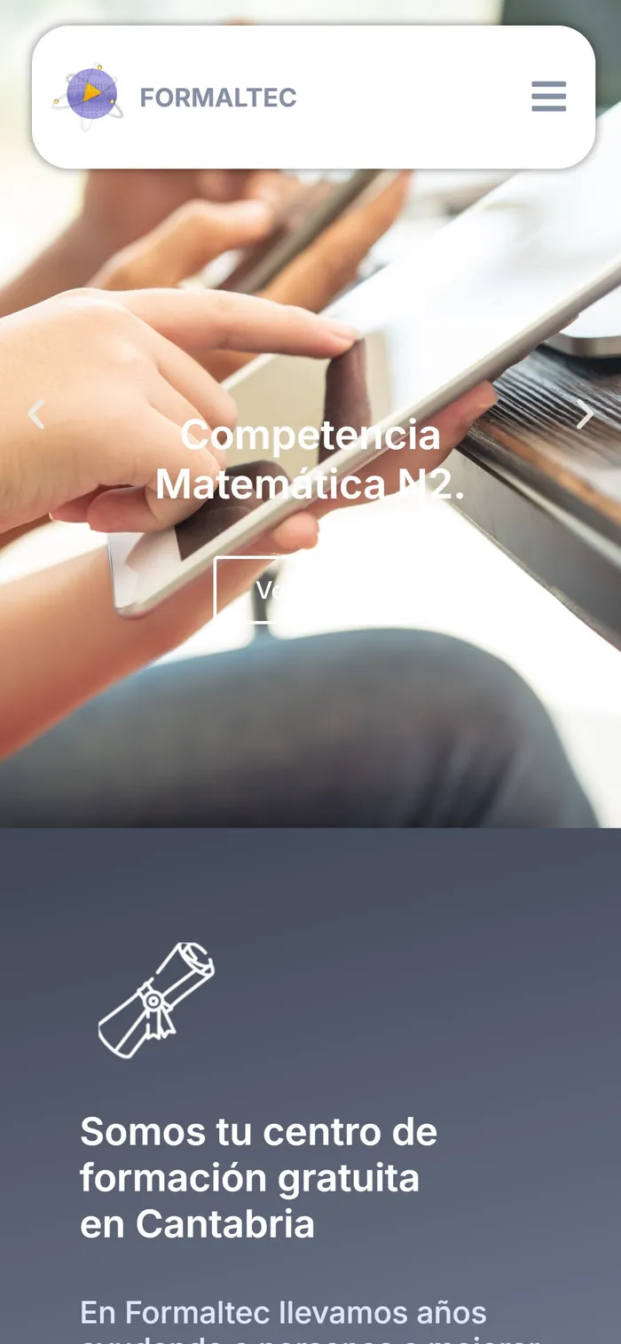 Web de Formaltec en el móvil