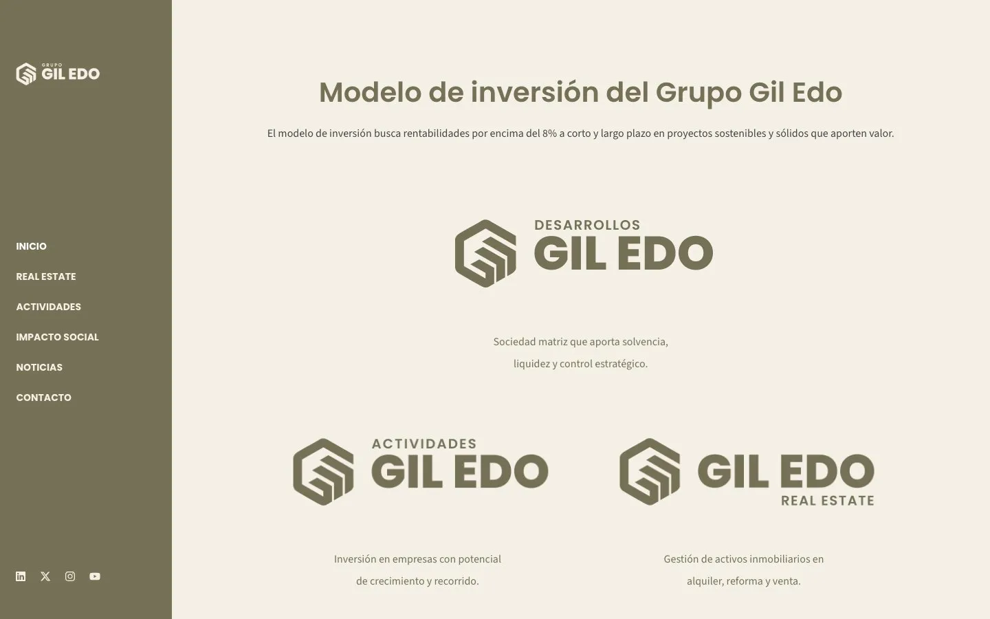 Una sección de la web de Grupo Gil Edo