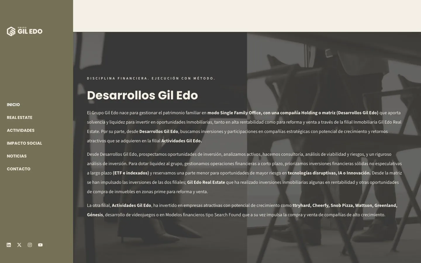 Otra sección de la web de Grupo Gil Edo