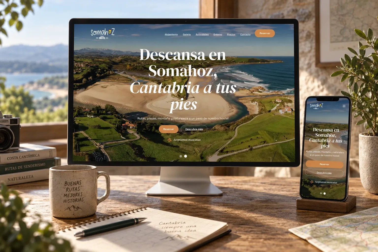 Web de Hostel Somahoz Aventura, diseñada por Índole