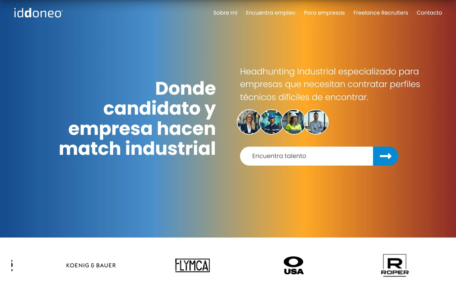 Web de Iddoneo en el ordenador, diseñada por Índole