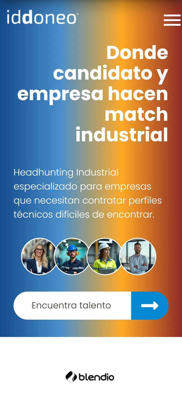 Web de Iddoneo en el móvil