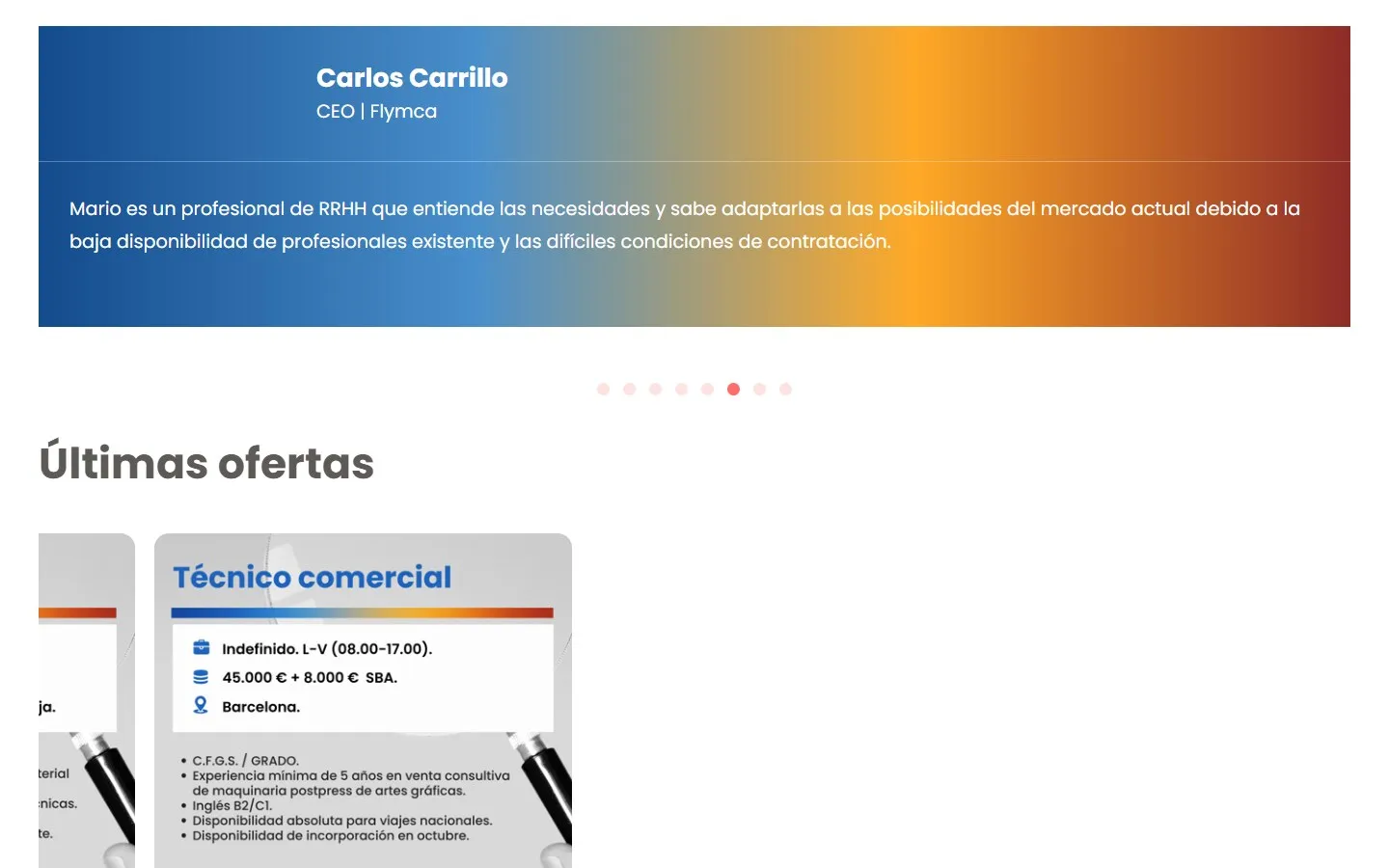 Una sección de la web de Iddoneo