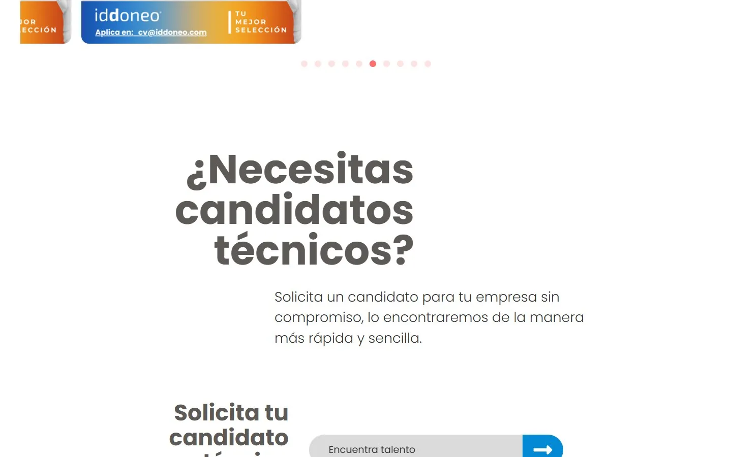 Otra sección de la web de Iddoneo
