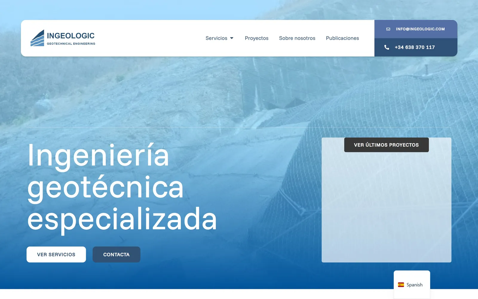 Web de Ingeologic, diseñada por Índole
