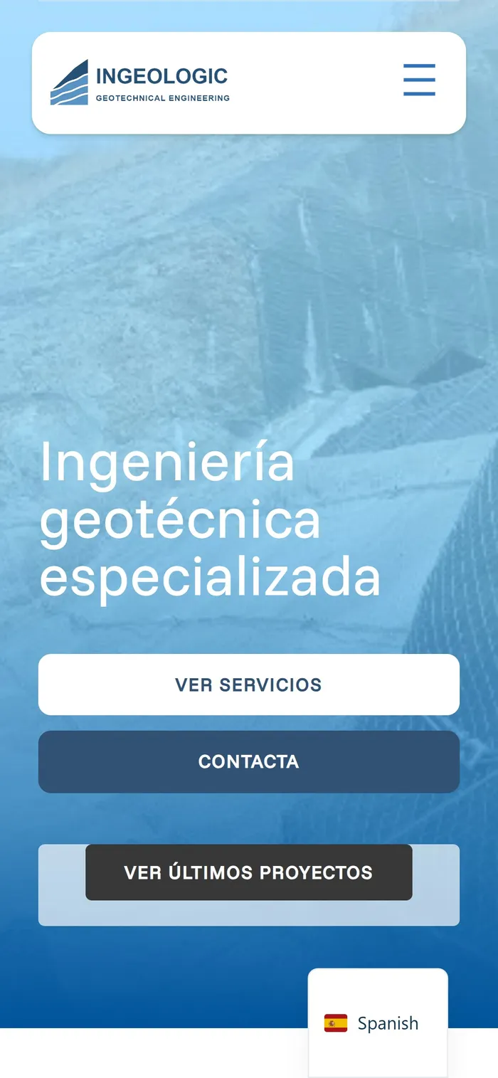 Web de Ingeologic en el móvil