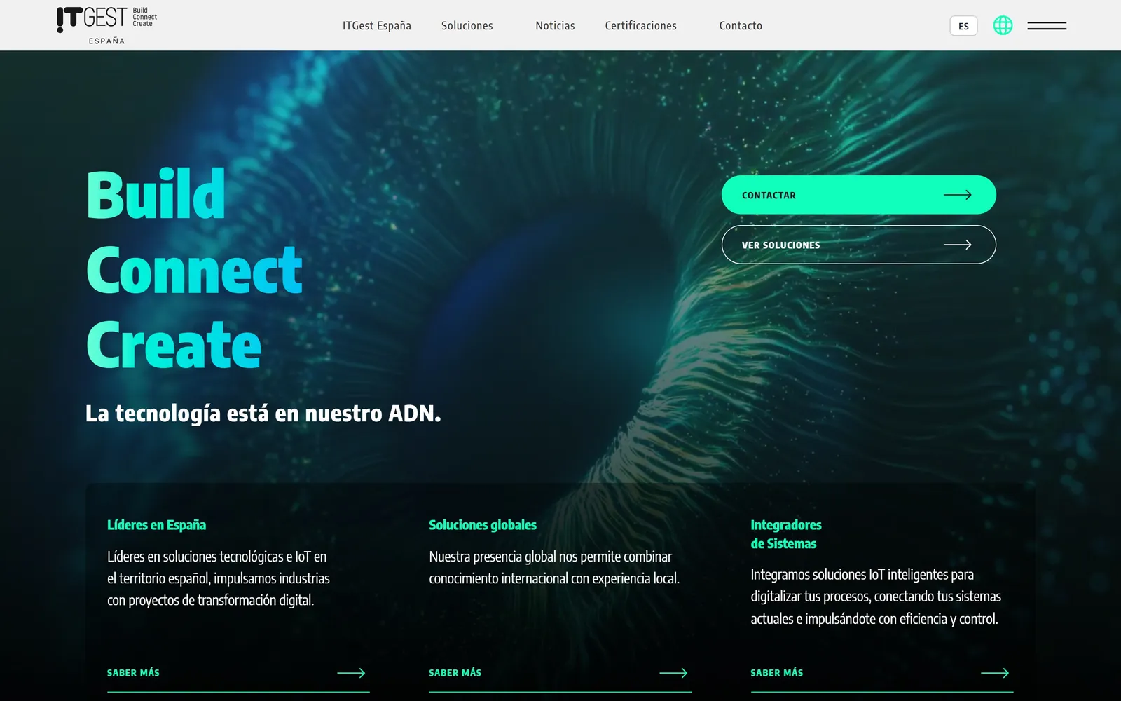 Web de ITGest en el ordenador, diseñada por Índole