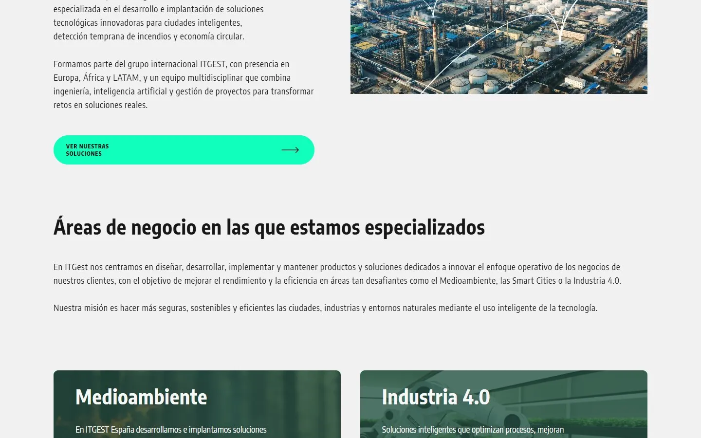 Otra sección de la web de ITGest
