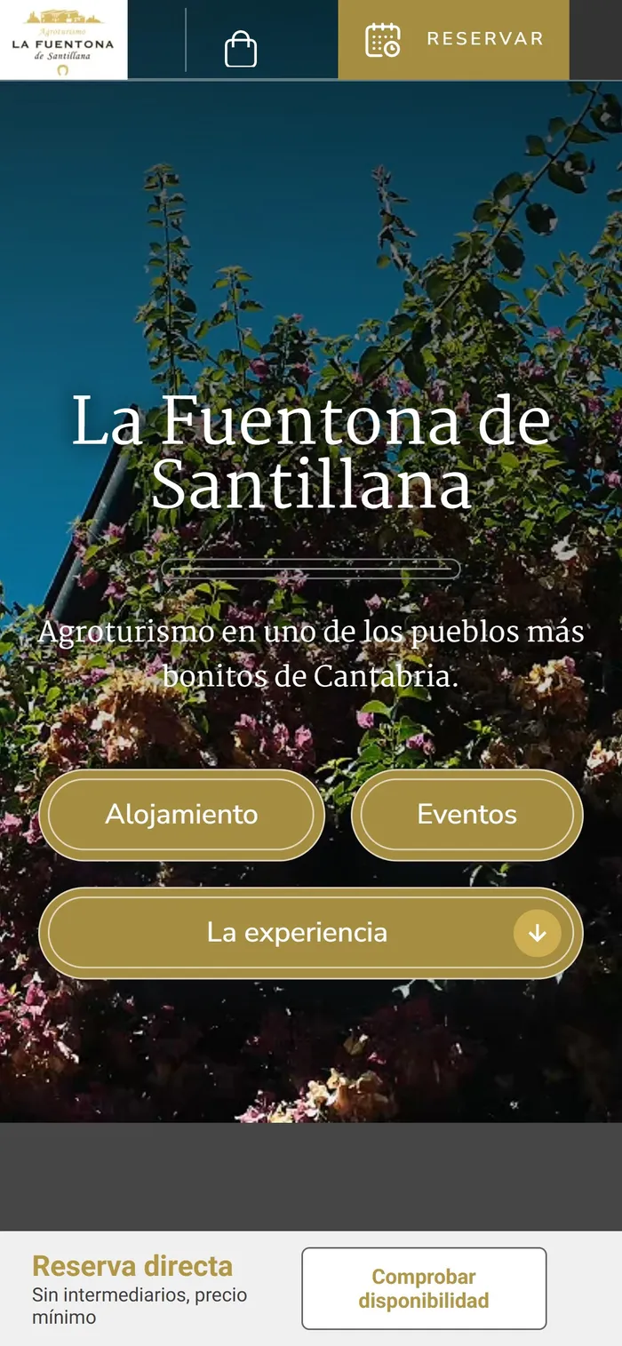 Web de La Fuentona de Santillana en el móvil