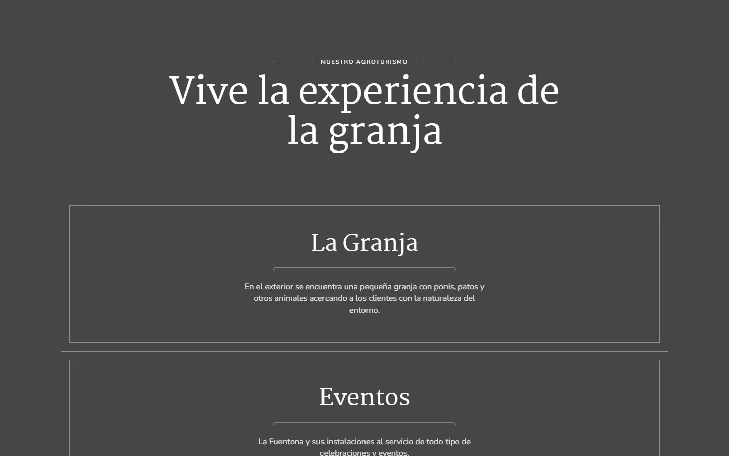 Una sección de la web de La Fuentona de Santillana