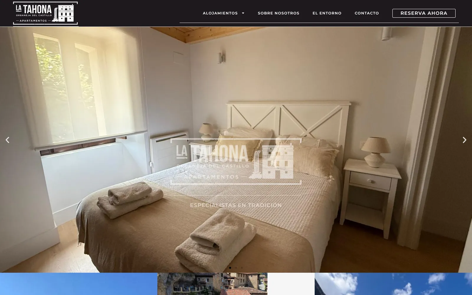 Web de La Tahona de Orbaneja, diseñada por Índole