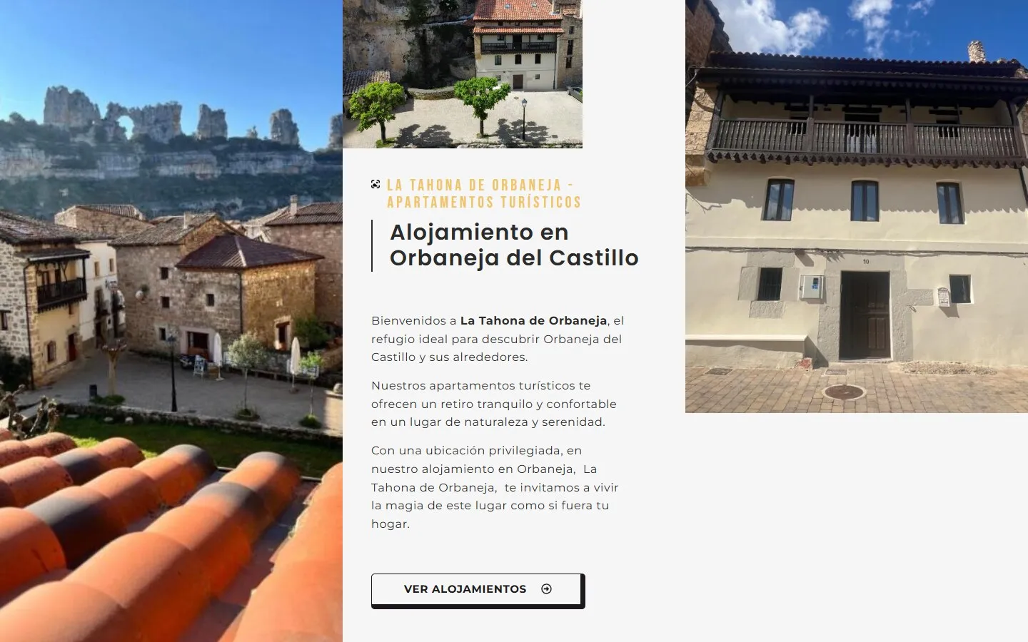 Una sección de la web de La Tahona de Orbaneja