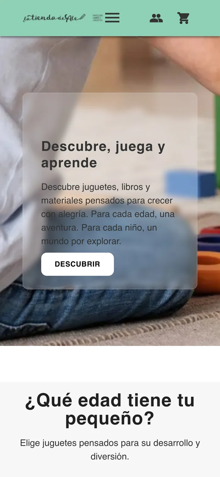 Web de La Tienda de Ale en el móvil
