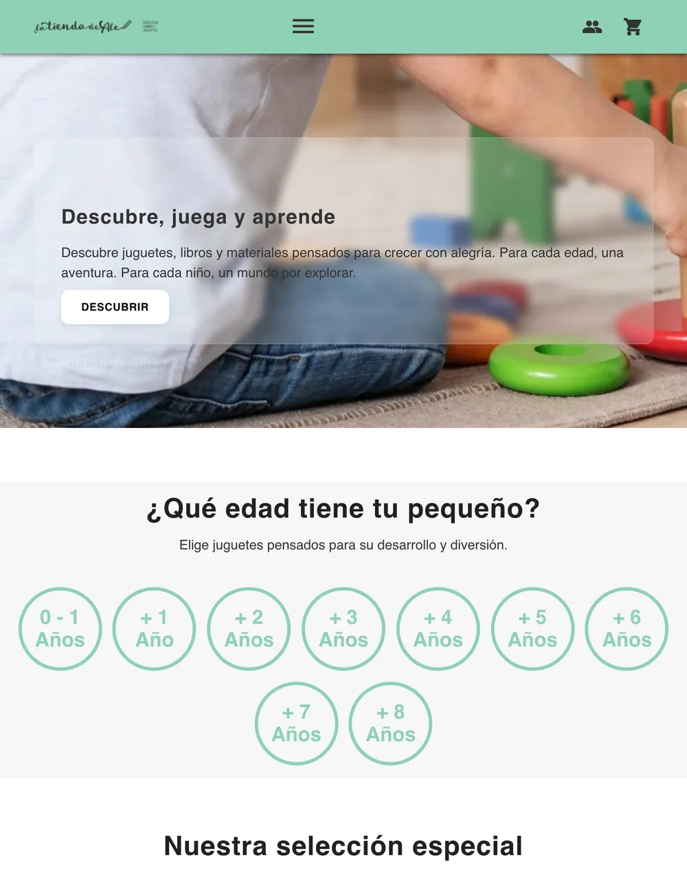 Web de La Tienda de Ale en la tableta