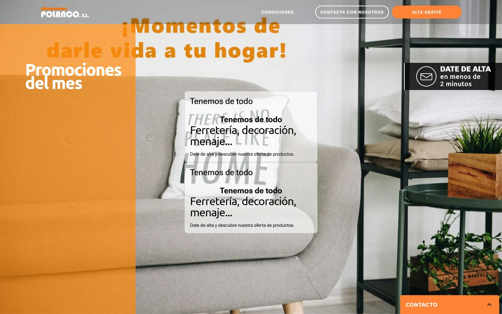 Web de Mayorista Bazar · Almacenes Polanco, diseñada por Índole