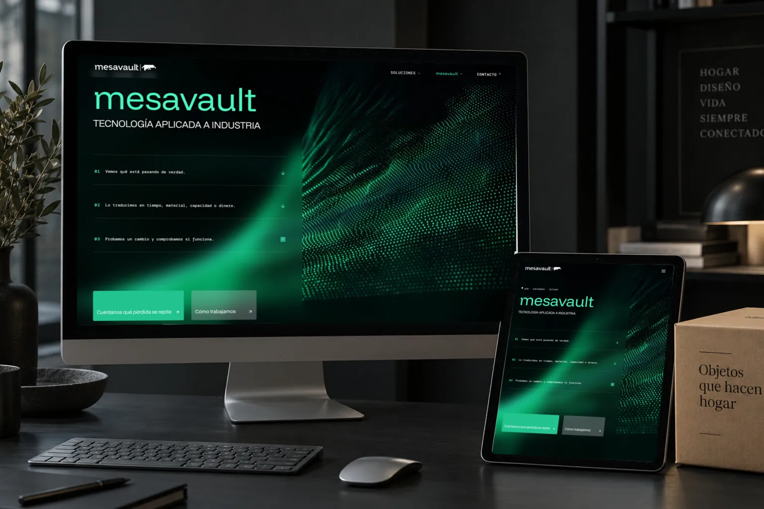 La web de Mesavault en varias pantallas