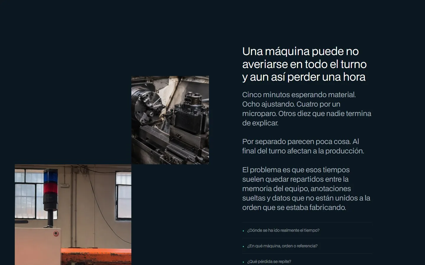 Una sección de la web de Mesavault