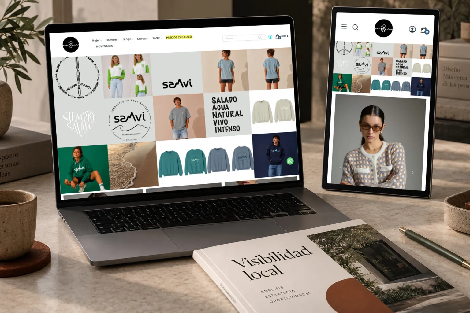 La web de Náutico Nuria San Vicente en varias pantallas