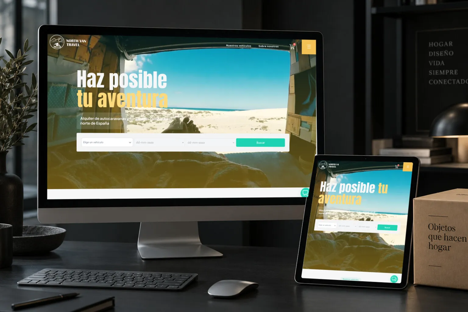 La web de North Van Travel en varias pantallas
