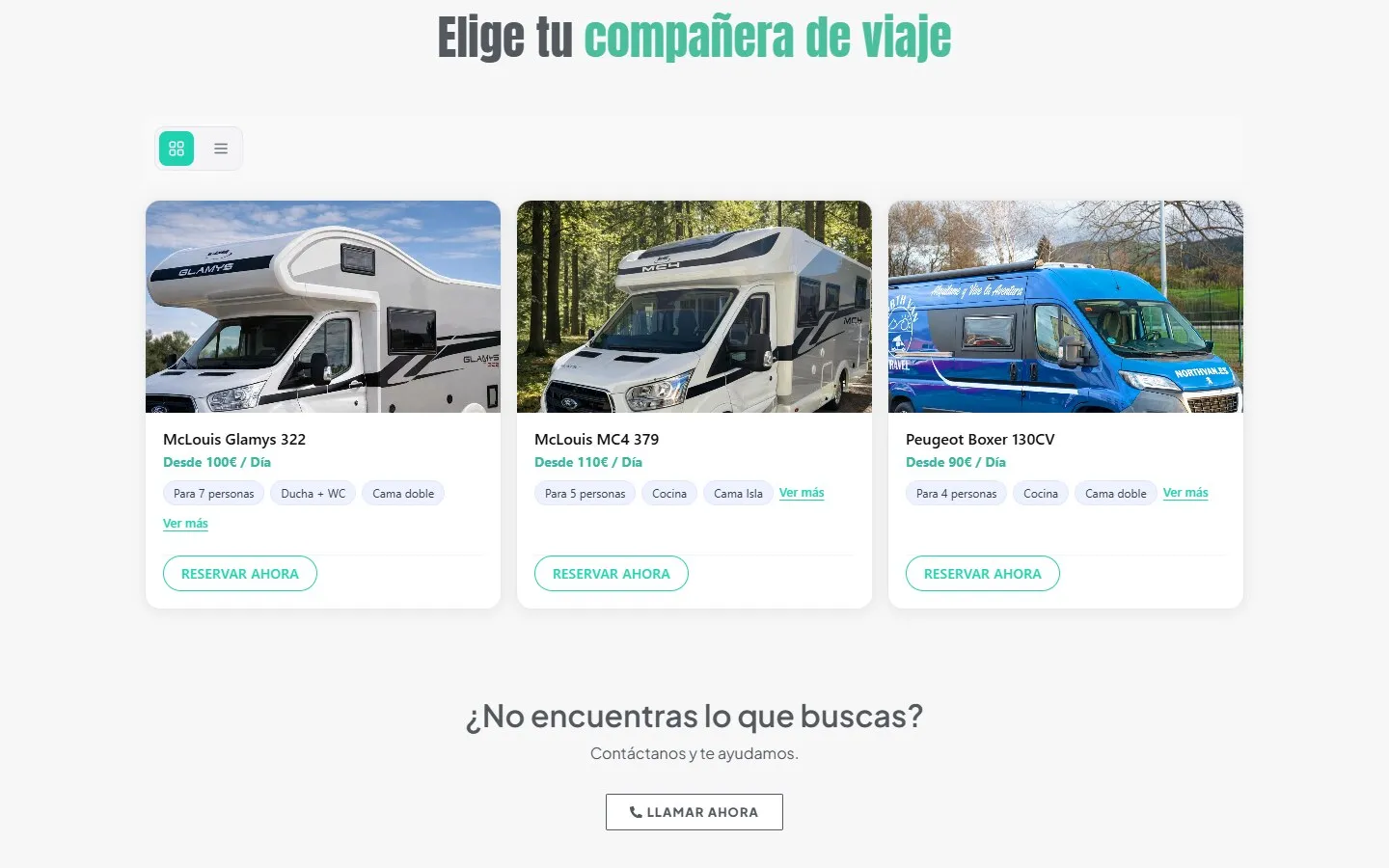 Una sección de la web de North Van Travel