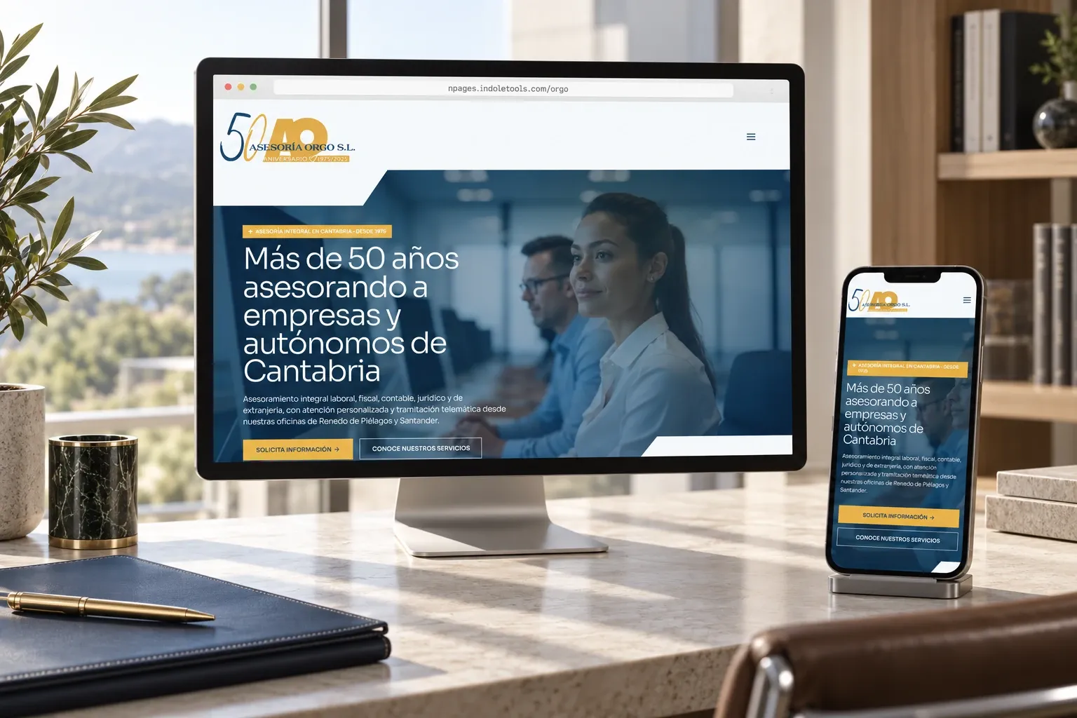Web de Asesoría Orgo, diseñada por Índole
